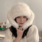 YKRON Y2K Rabbit Ears Plush Beanie