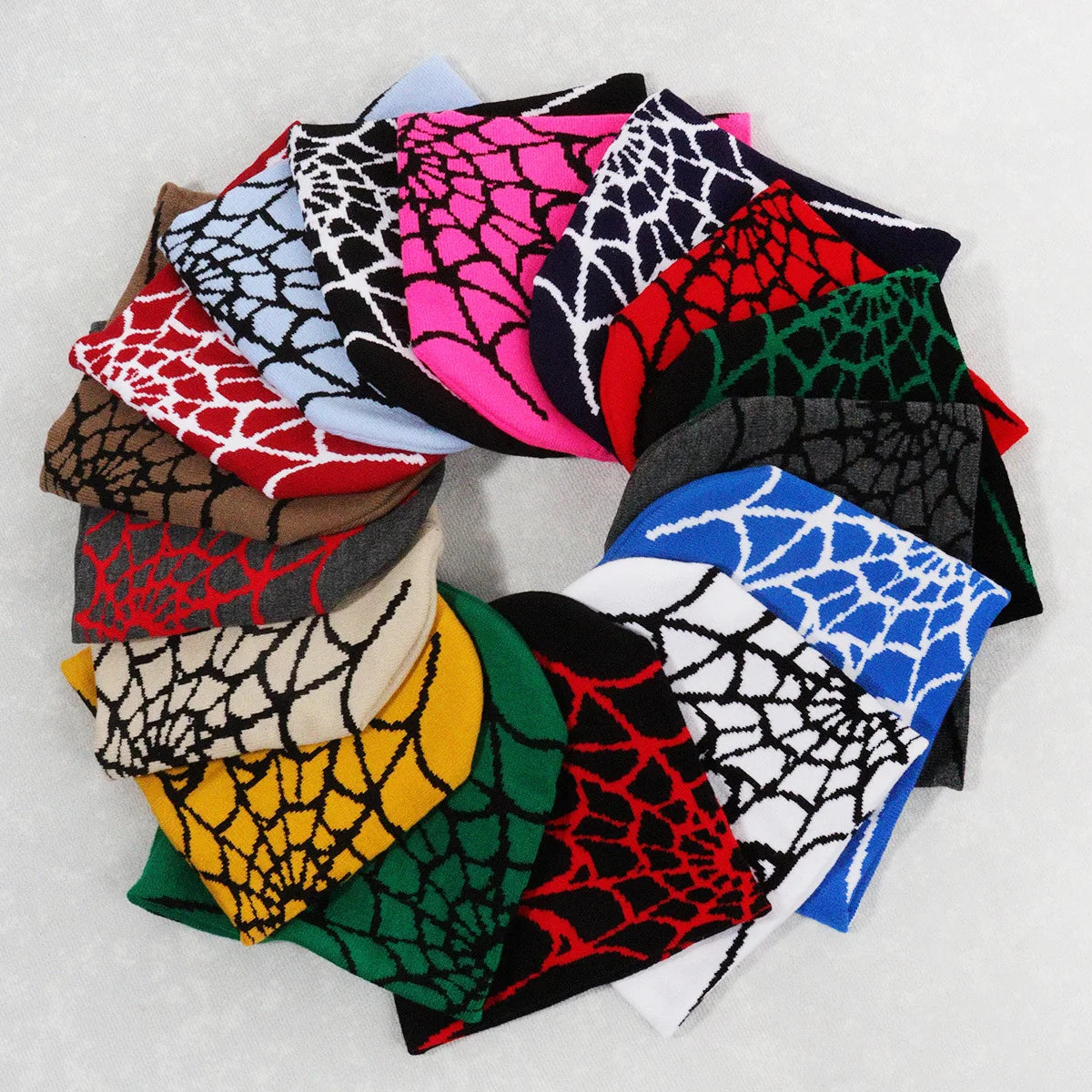 YKRON Spider Web Knit Y2K Beanie