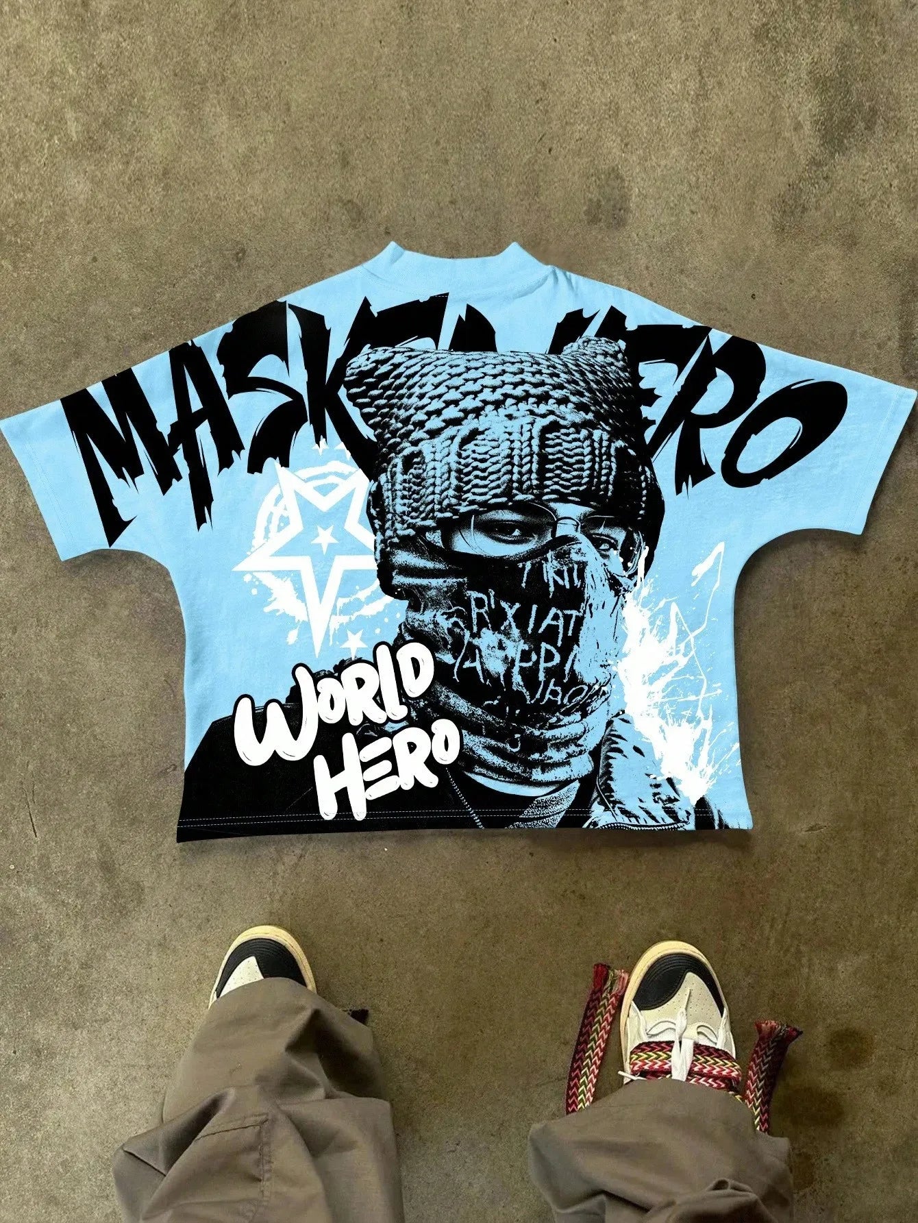 YKRON 3D Letter Print Casual Summer Tee