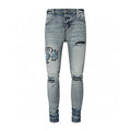 YKRON Retro Light Blue Y2K Hip Hop Jeans