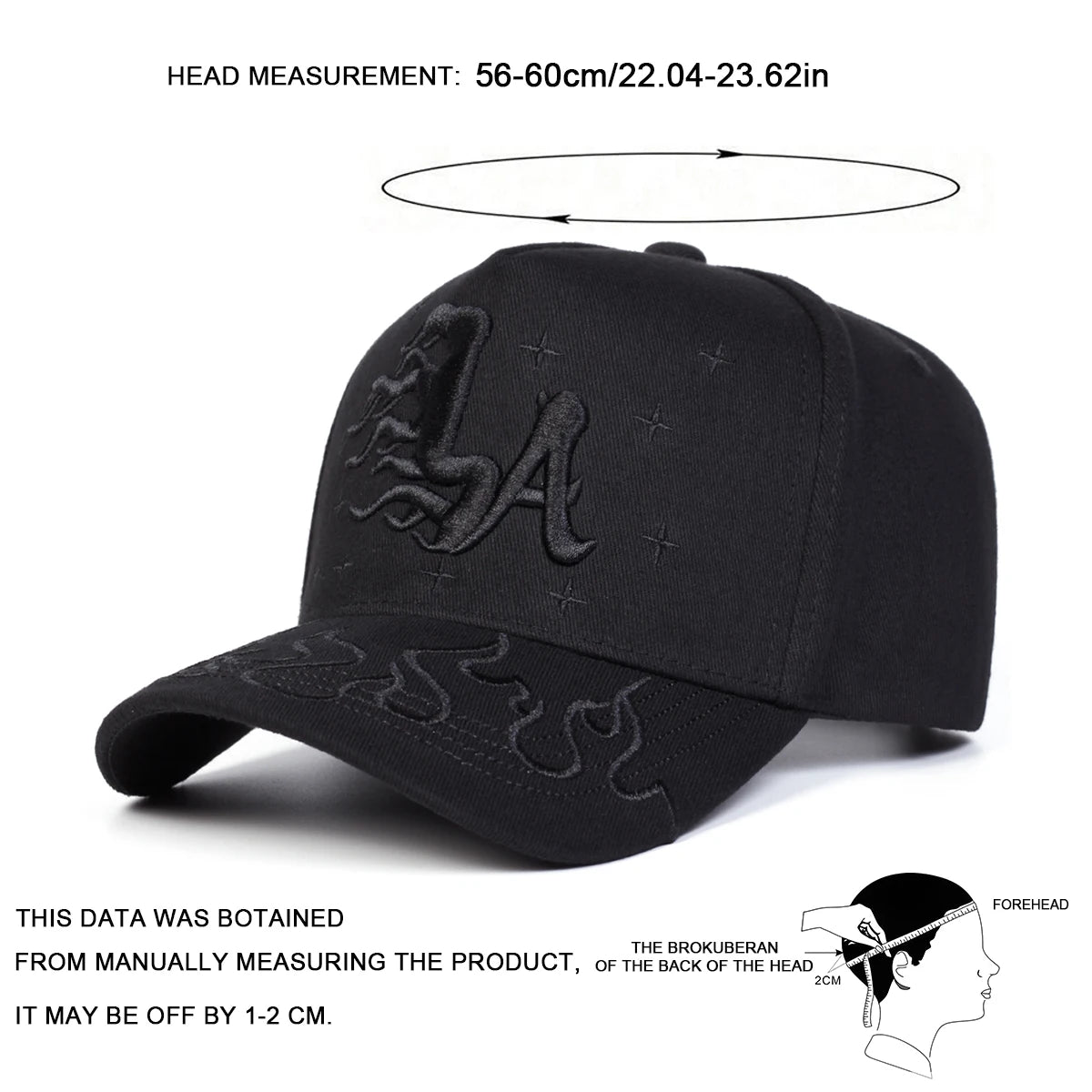YKRON LA Flame Star Embroidery Cap