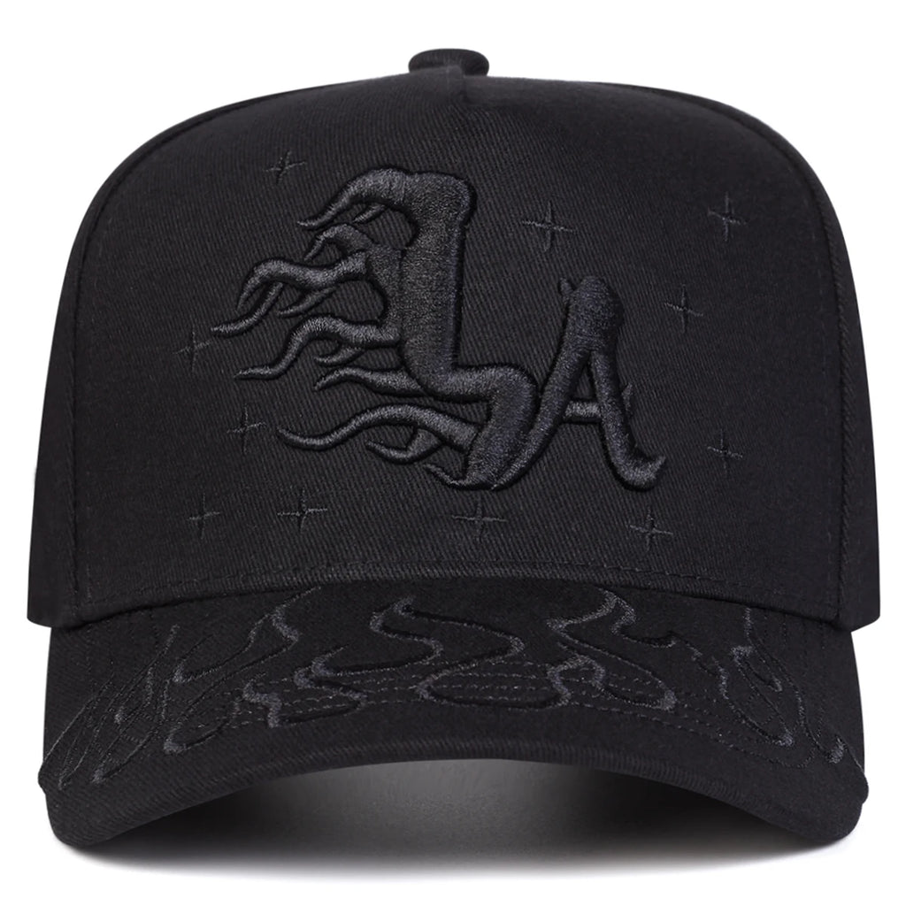YKRON LA Flame Star Embroidery Cap