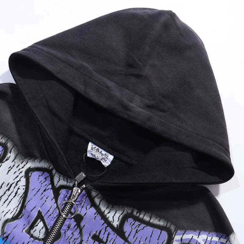 YKRON Vale Cheetah Print Washed Vintage Hoodie