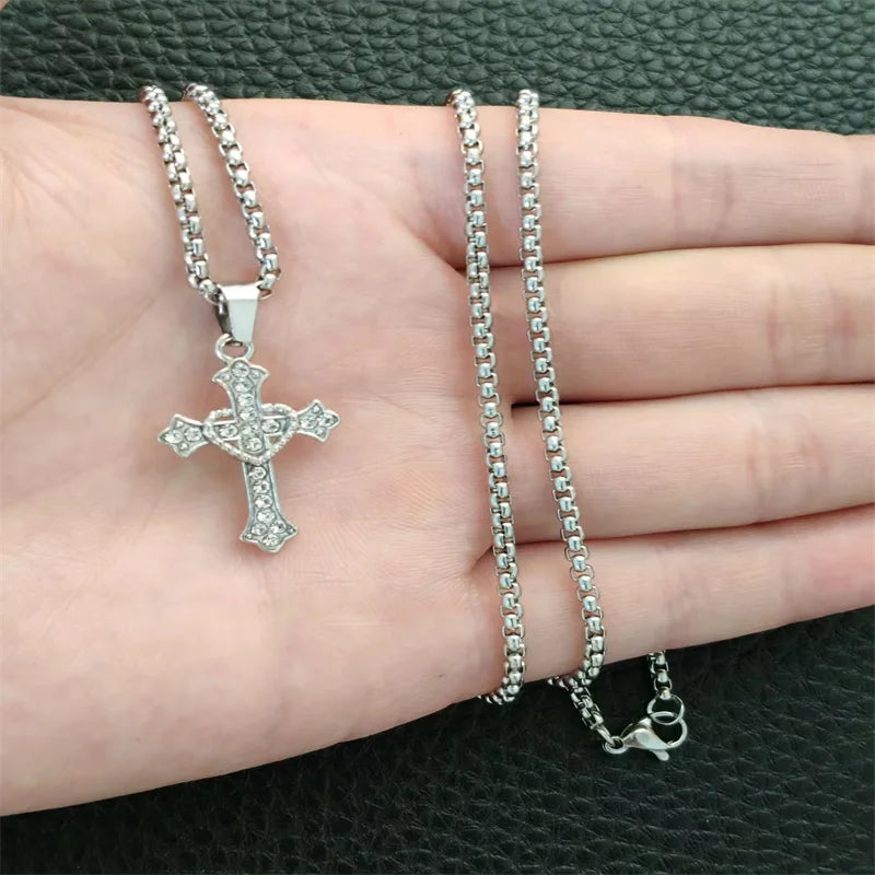 YKRON Retro Gothic Cross Hip Hop Necklace
