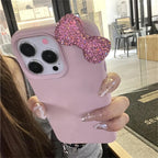 YKRON Rhinestone Bow Leather Phone Case