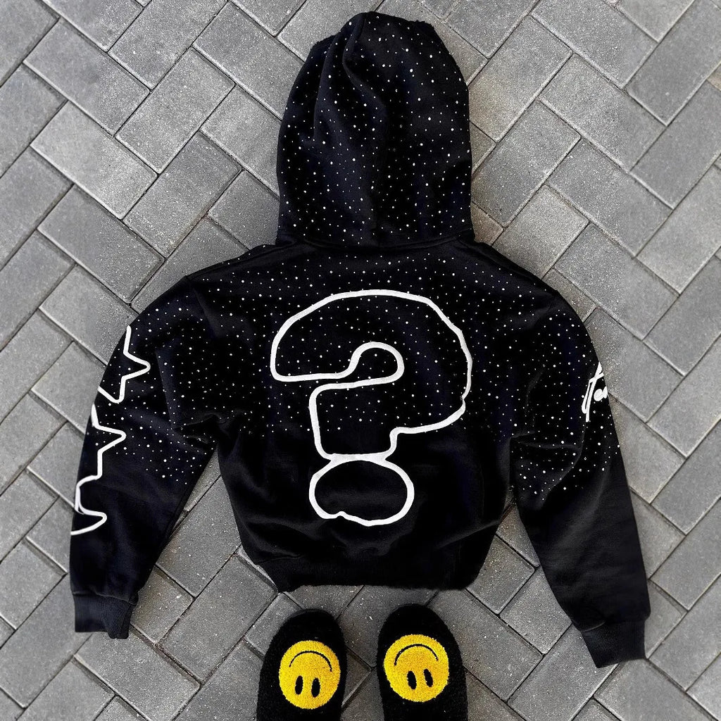 YKRON Y2K Retro Letter Zip Hoodie