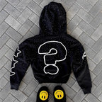 YKRON Y2K Retro Letter Zip Hoodie