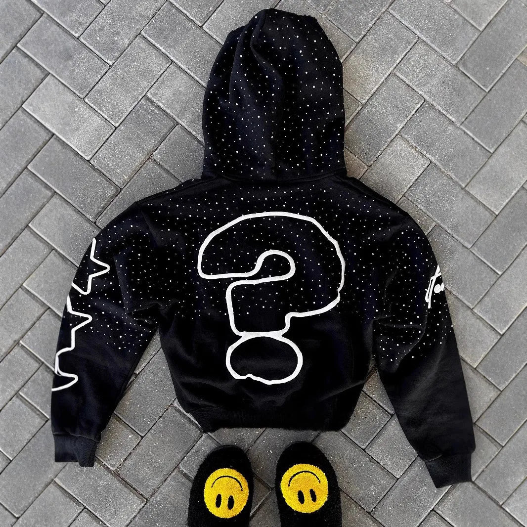 YKRON Y2K Retro Letter Zip Hoodie