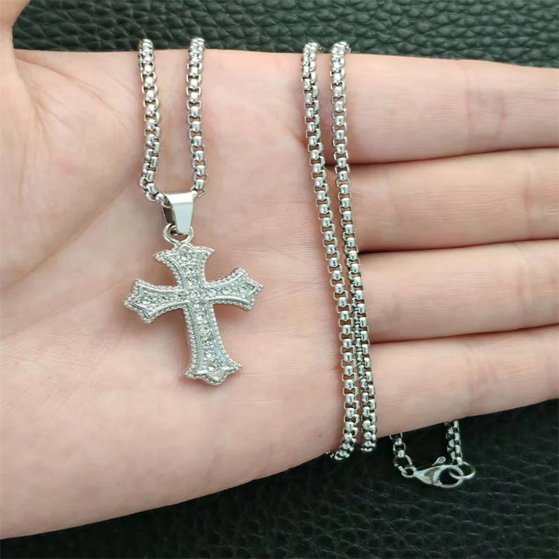 YKRON Retro Gothic Cross Hip Hop Necklace