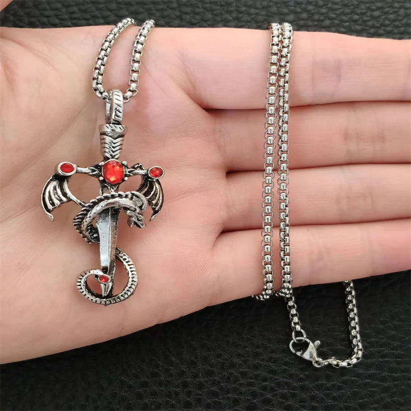 YKRON Retro Gothic Cross Hip Hop Necklace
