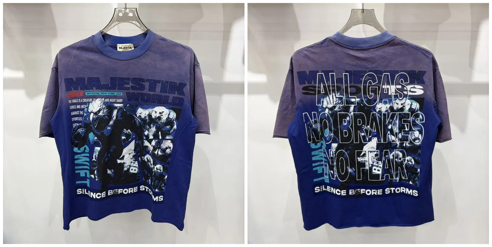 YKRON Majestik Rhinestone Print Hip Hop Tee
