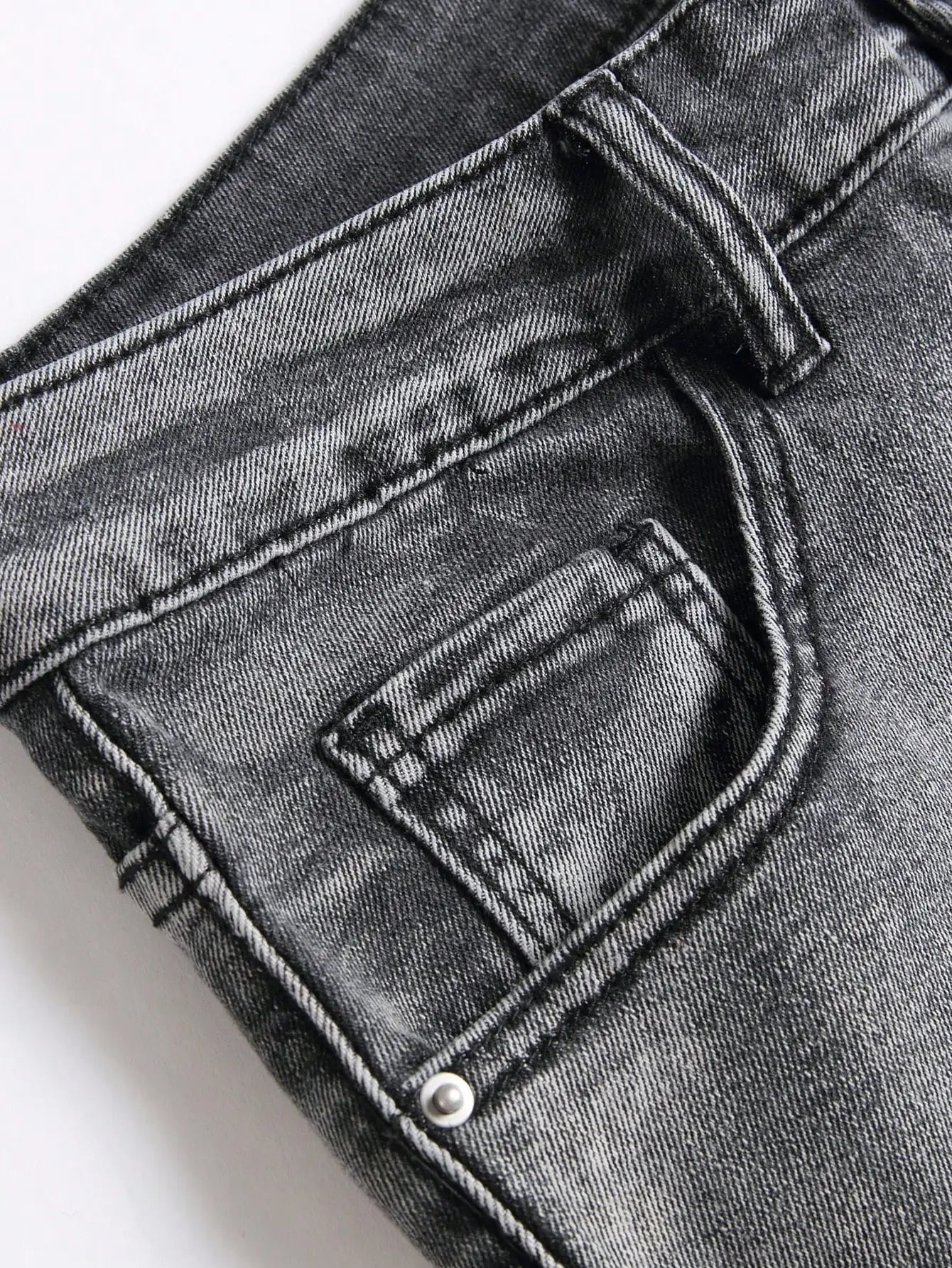 YKRON Streetwear Patchwork Ripped Elastic Jeans