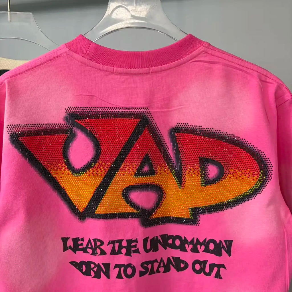YKRON Rhinestone Letter Hip Hop Oversized Tee