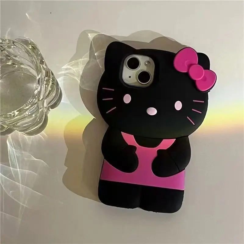 YKRON Bowknot Kitty 3D Silicone Phone Case