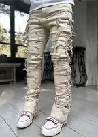 YKRON Ripped Stacked Slim Fit Jeans