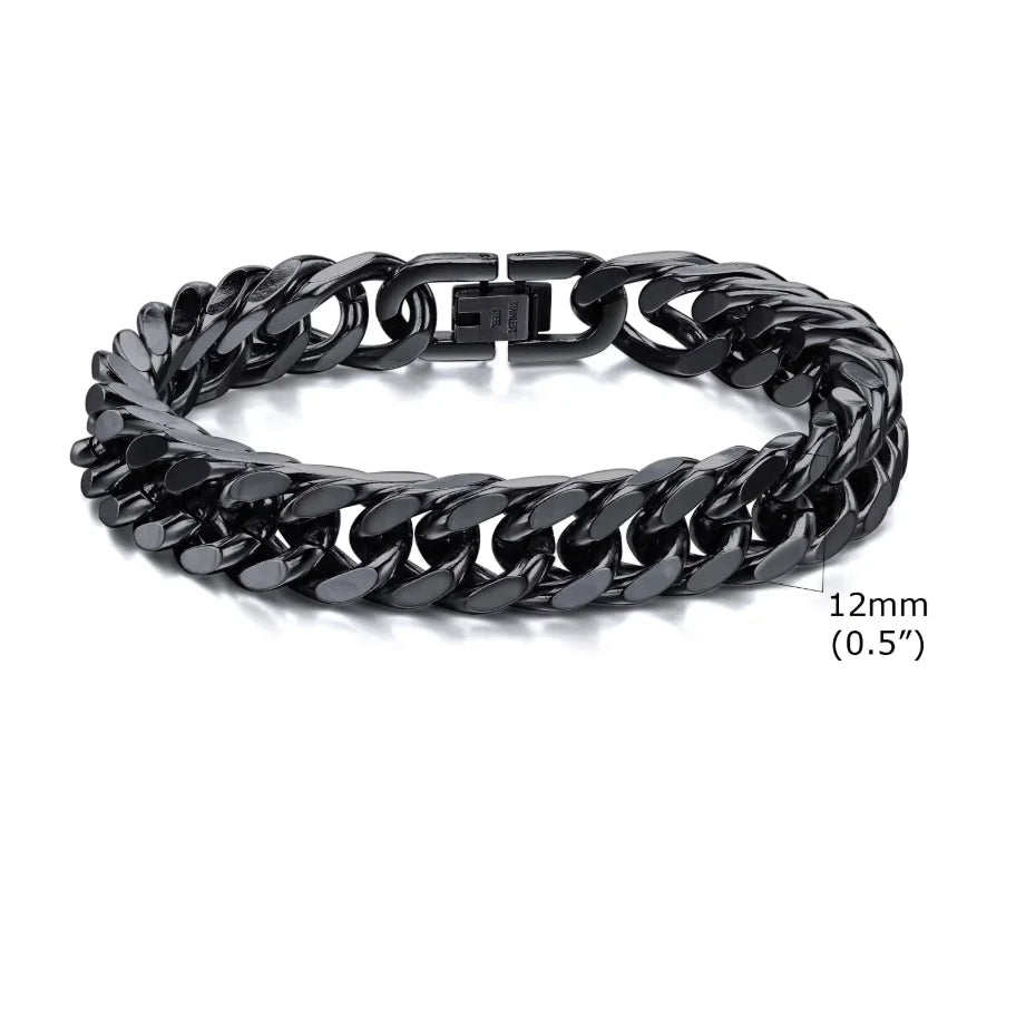 YKRON Heavy Cuban Stainless Steel Bracelet