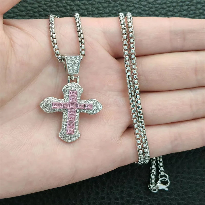 YKRON Retro Gothic Cross Hip Hop Necklace