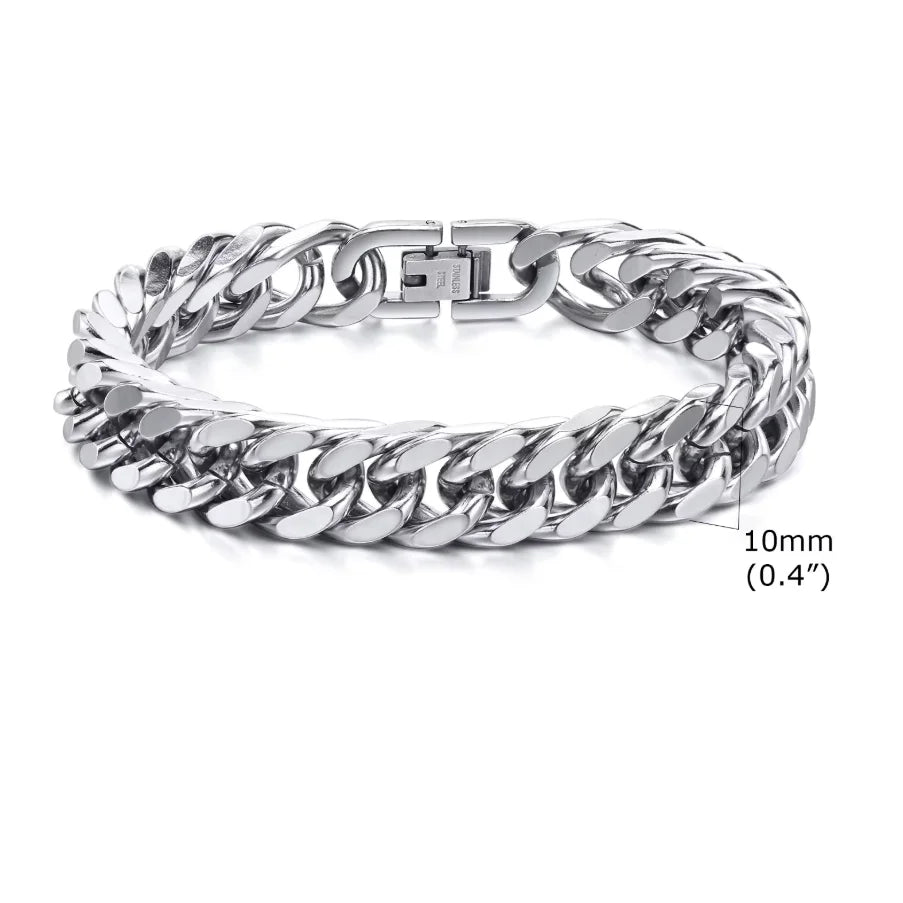 YKRON Heavy Cuban Stainless Steel Bracelet