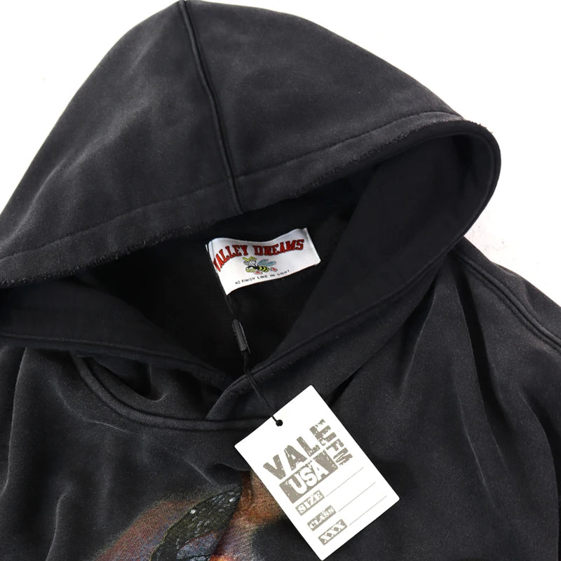 YKRON Vale Retro Embroidery Diamond Zip Hoodie