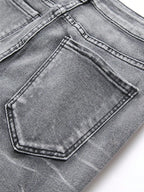 YKRON Streetwear Patchwork Ripped Elastic Jeans