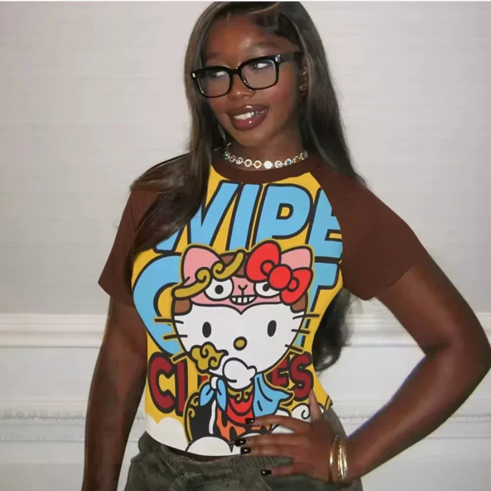 YKRON Hello Kitty Anime Graphic Tee