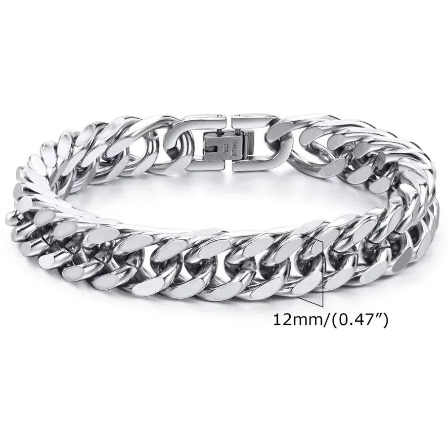 YKRON Heavy Cuban Stainless Steel Bracelet